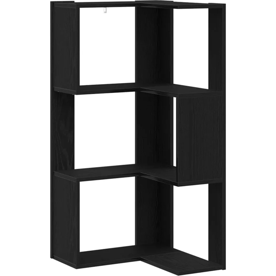 vidaXL Boekenkast 3-laags 50 x 50 x 102 cm Zwart Eiken, foto 3