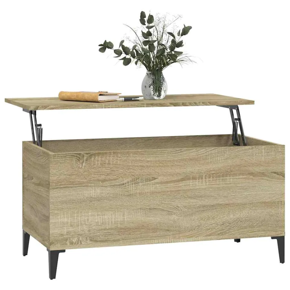 vidaXL Salontafel 90x44,5x45 cm bewerkt hout sonoma eikenkleurig, foto 4