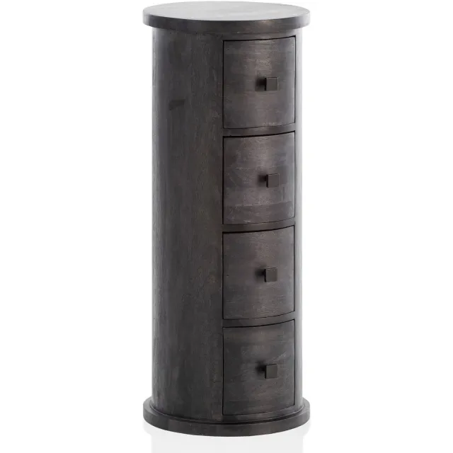 Cosmo Casa Dressoir - Massief mangohout - Zwart - 34 x 34 x 85 cm
