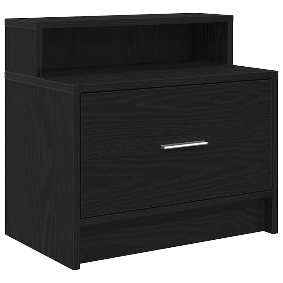 vidaXL Nachtkastje met lade 51x31x47 cm zwart eikenkleurig, foto 3