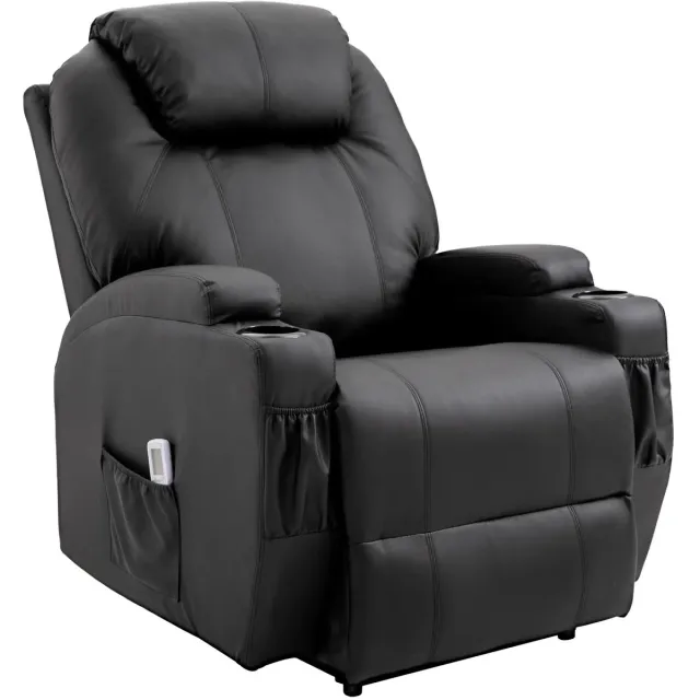 GranMaison Massagestoel - Relaxfauteuil - Zetel - 1 persoons - Met armleuning - Zeer comfortabel - Elektrisch - Zwart