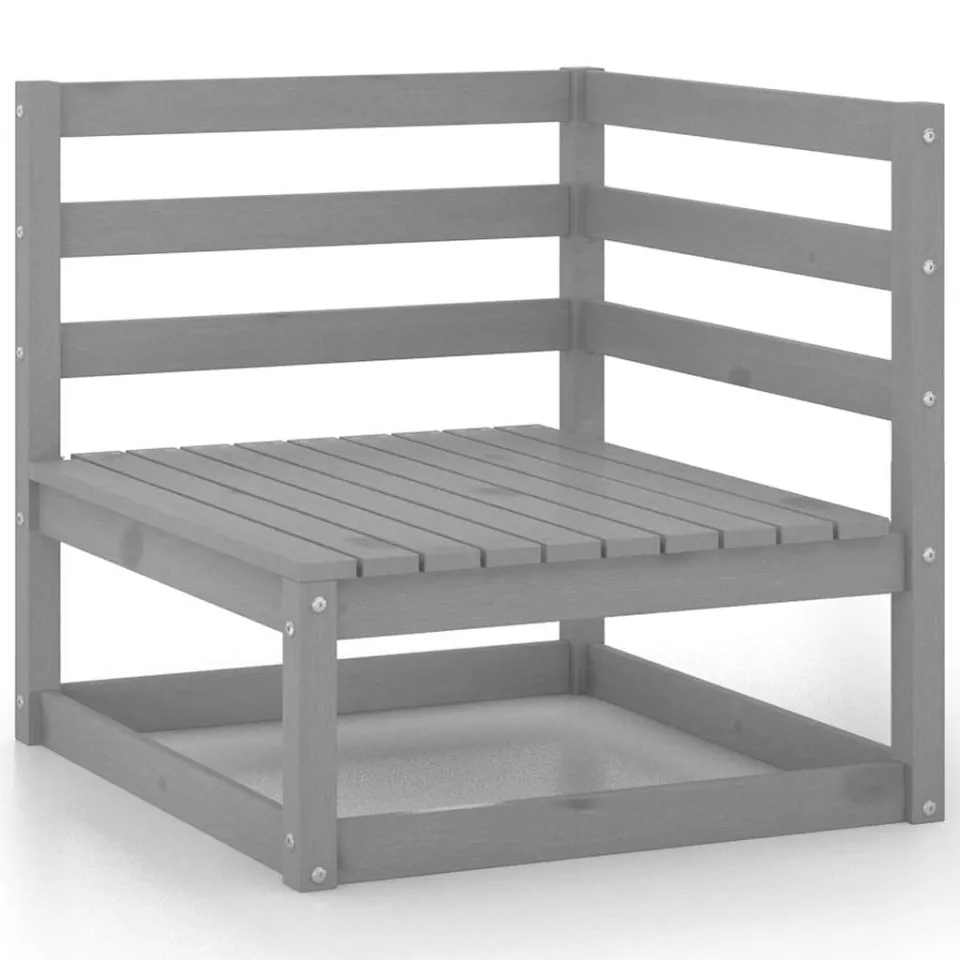 vidaXL 11-delige Loungeset massief grenenhout grijs, foto 4