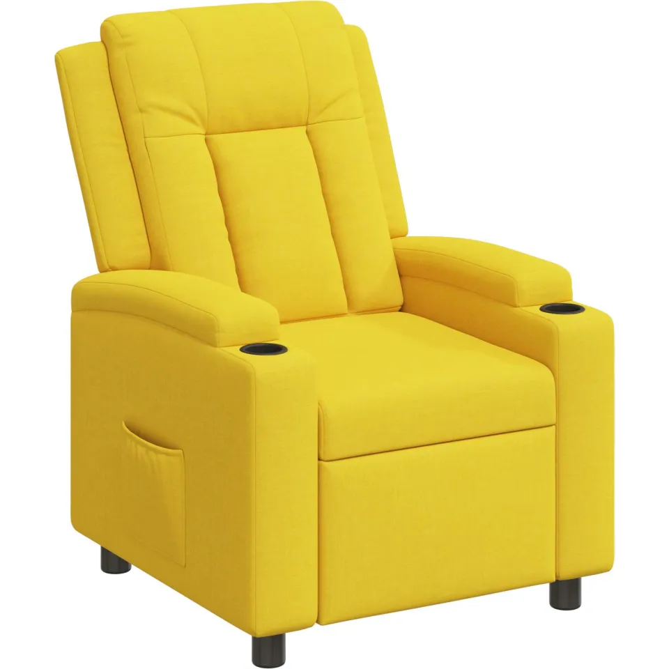 vidaXL Ligstoel Licht Geel 75 x 95 x 100 cm Stof Lemon Chiffon