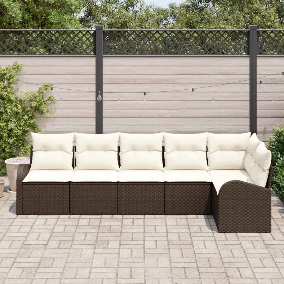 vidaXL Tuin Sofa Set 6 st Bruin poly rattan, foto 3