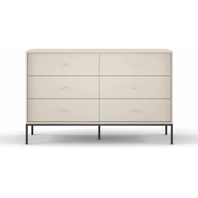 Selsey Monne - Dressoir 154 cm met zes laden -Beige