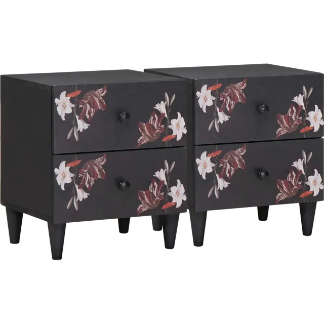 vidaXL Nachtkastje 2 st Bruin 40 x 33 x 46 cm Massief Mango Hout