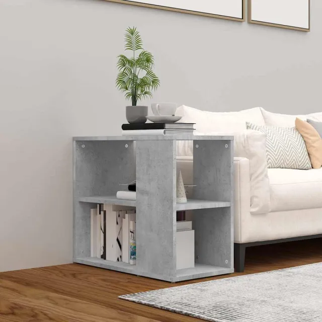 vidaXL Bijzetkast 60x30x50 cm bewerkt hout betongrijs grijs, foto 2