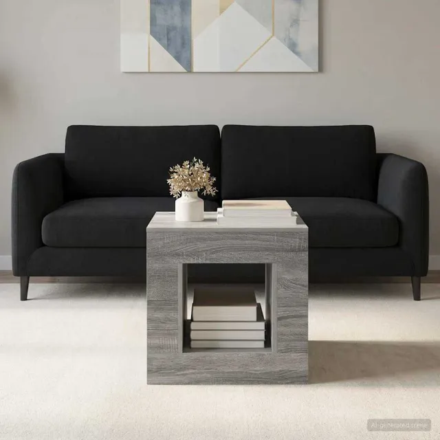 vidaXL Salontafel Grijze Sonoma 51.5 x 50 x 50 cm Bewerkt hout Grijs