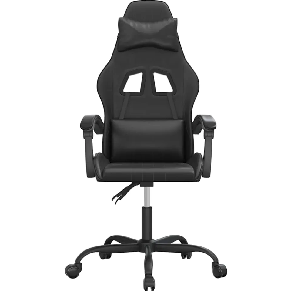 vidaXL Gamestoel draaibaar kunstleer zwart