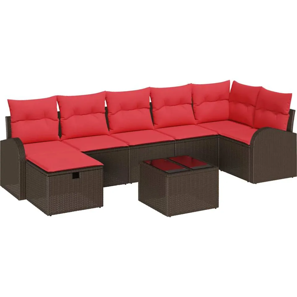 vidaXL Tuin Sofa Set 8 st Bruin poly rattan