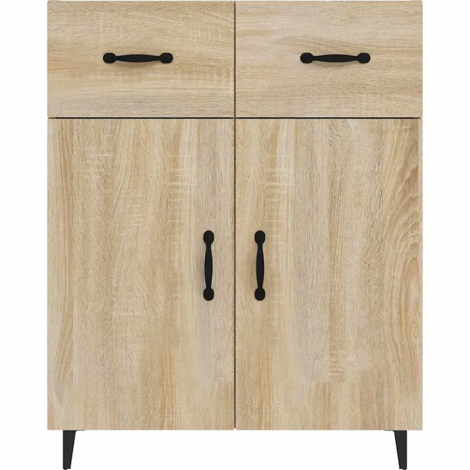 vidaXL Dressoir 69,5x34x90 cm bewerkt hout sonoma eikenkleurig, foto 4