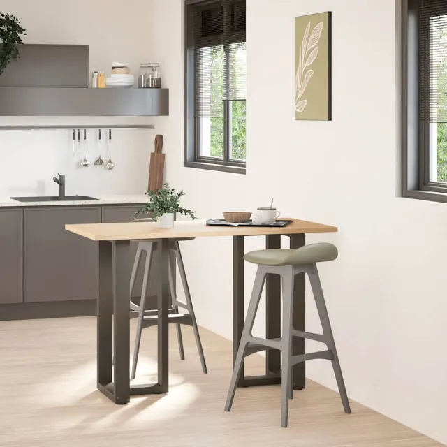 vidaXL Bartafelpoten 2 st T-vormig 50x35x(90-91) cm staal naturel Bruin