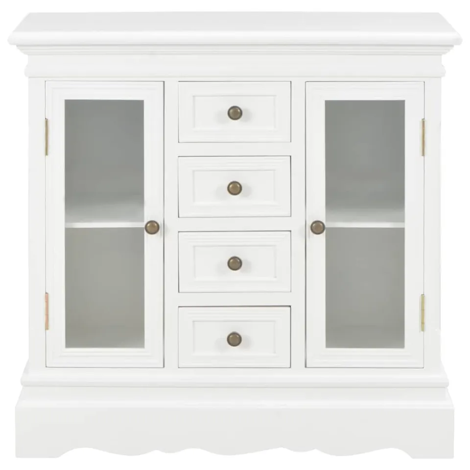 vidaXL Dressoir 70x28x70 cm massief grenenhout wit, foto 2