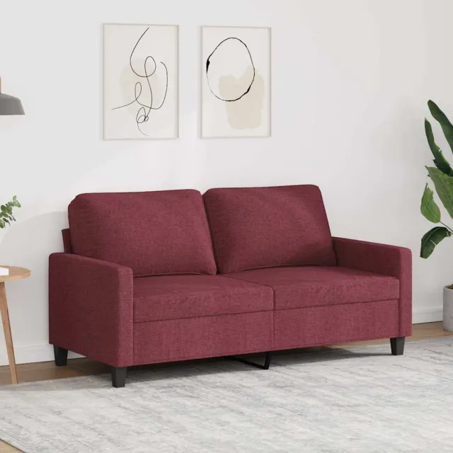 vidaXL Tweezitsbank 140 cm stof wijnrood