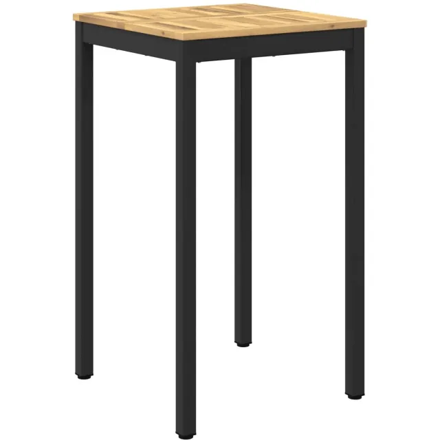 vidaXL Tuin - Bar - Tafel - NAARDEN - Whitewash - en - zwart - 60 - x - 60,5 - x - 105 - cm Whitewash en zwart