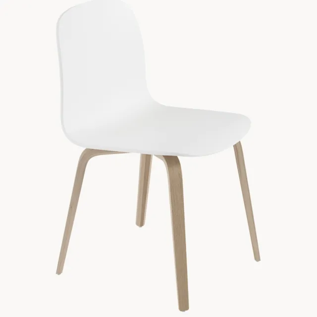 Muuto Houten eetkamerstoel Visu Wit