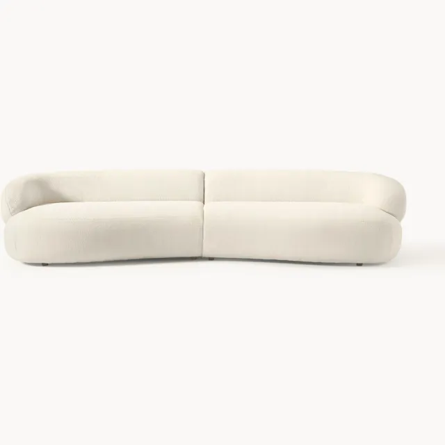 Westwing Collection Bank Alba (4-zits) uit teddyvacht Wit