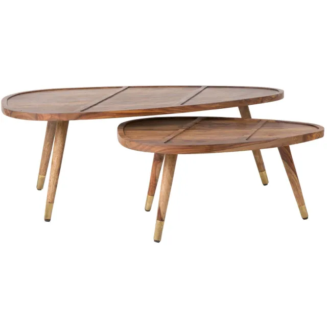 Dutchbone Sham salontafel (set van 2) Bruin