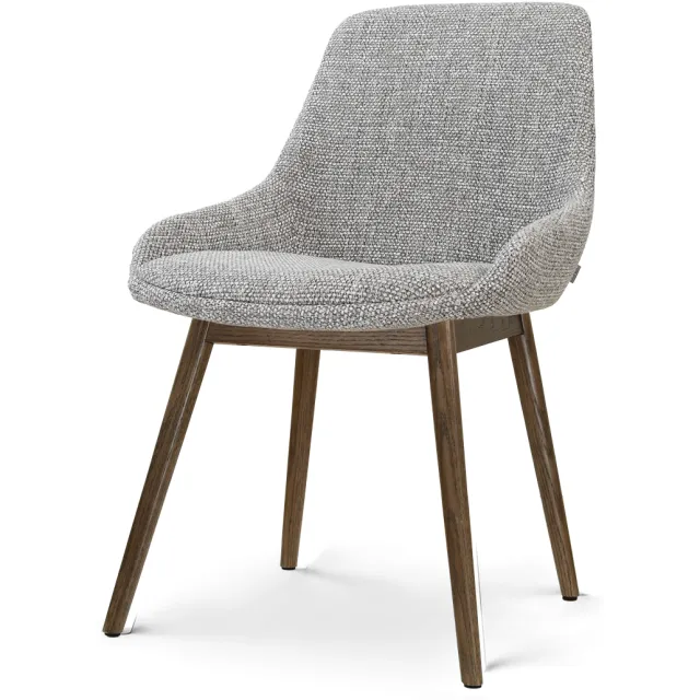 Nolon Nio-Isa eetkamerstoel grijs blend - walnoot houten onderstel