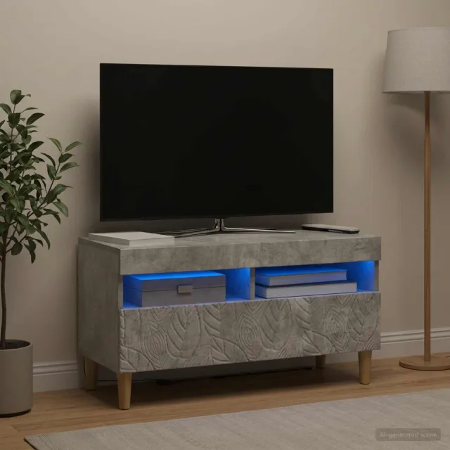 vidaXL LED tv-meubel Betongrijs Bewerkt hout grijs, foto 2