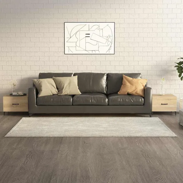 vidaXL Salontafel 2 st met metalen poten 50x50x40 cm sonoma eikenkleur, foto 2