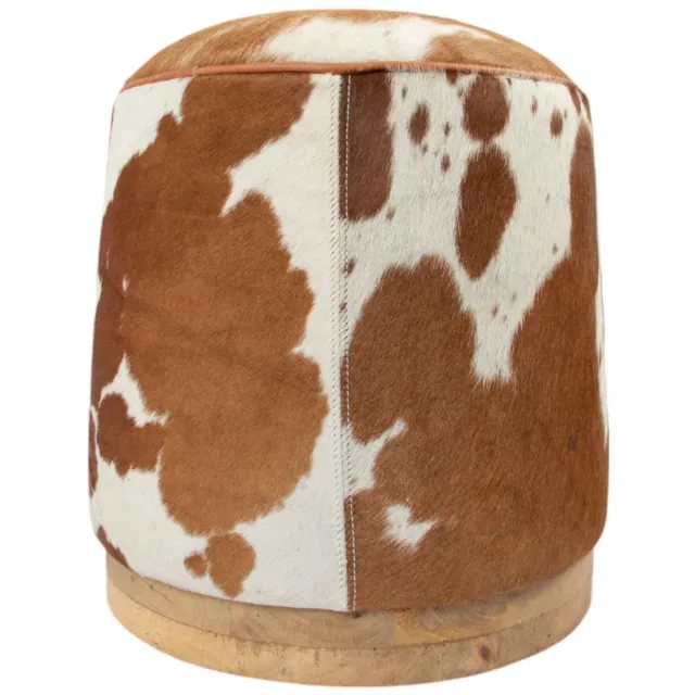 Mars & More Poef Koe rond bruin wit 40x40x43cm (bos taurus taurus)