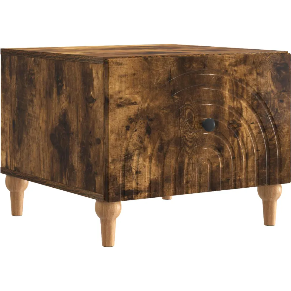 vidaXL Salontafel met lade Gerookt eiken 49 x 50 x 40 cm Bewerkt hout, foto 3