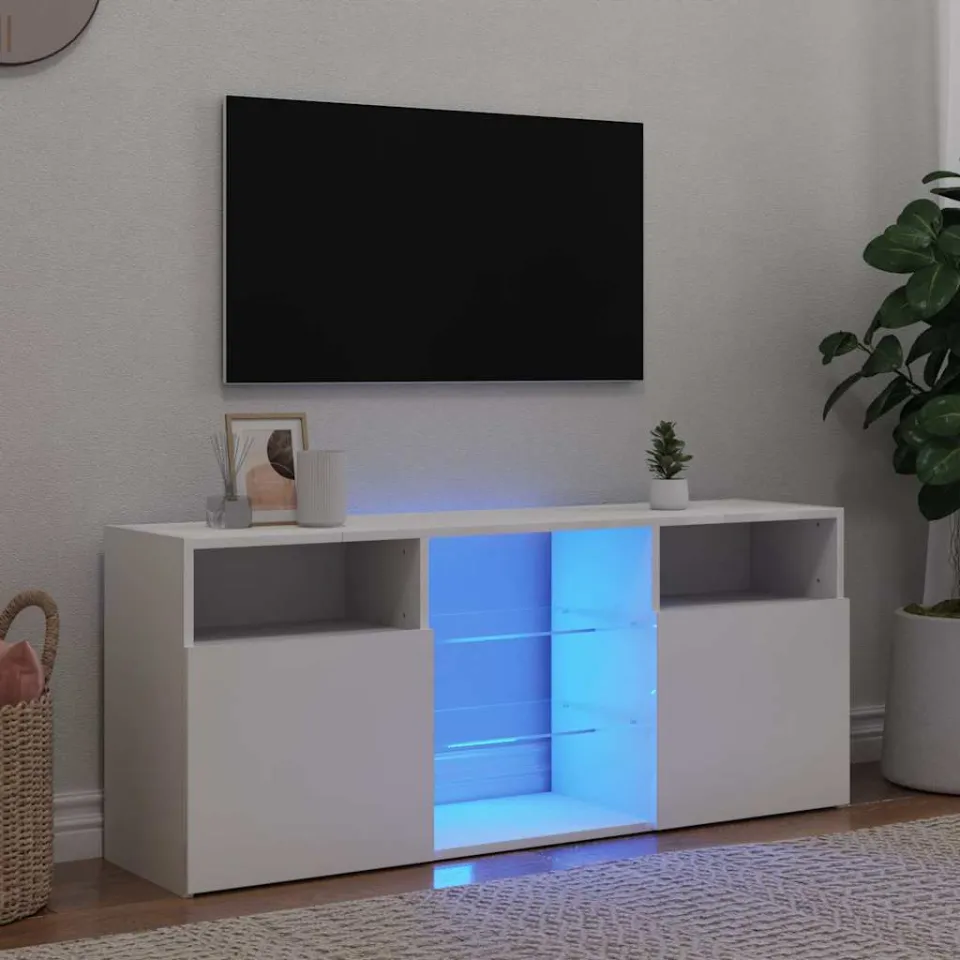 vidaXL Tv-meubel met LED-verlichting 120x30x50 cm wit, foto 4
