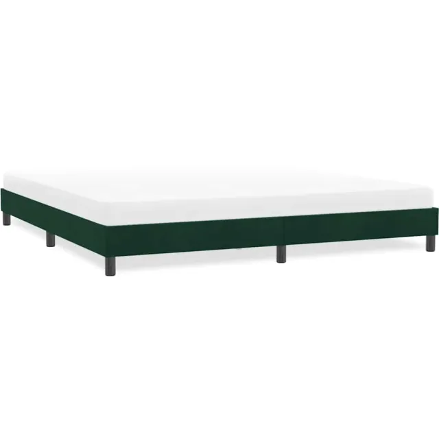 vidaXL Bedframe zonder matras 180x220 cm fluweel donkergroen