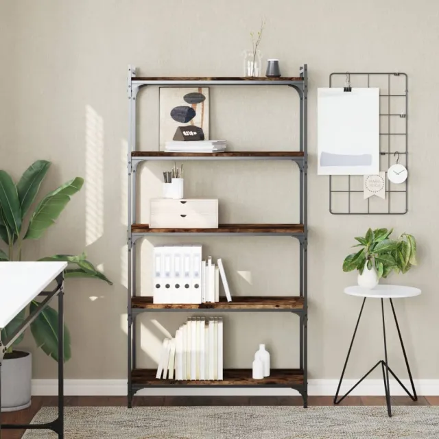 vidaXL Boekenkast 5-laags 80x30x154 cm bewerkt hout gerookt eikenkleur Bruin