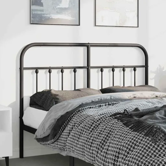 vidaXL Vervangend hoofdbord metaal zwart 150 cm