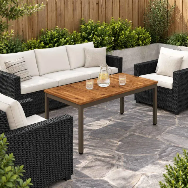 vidaXL Salontafel NAARDEN Natuurlijk en Koffie 49 x 100,5 x 45 cm Bruin