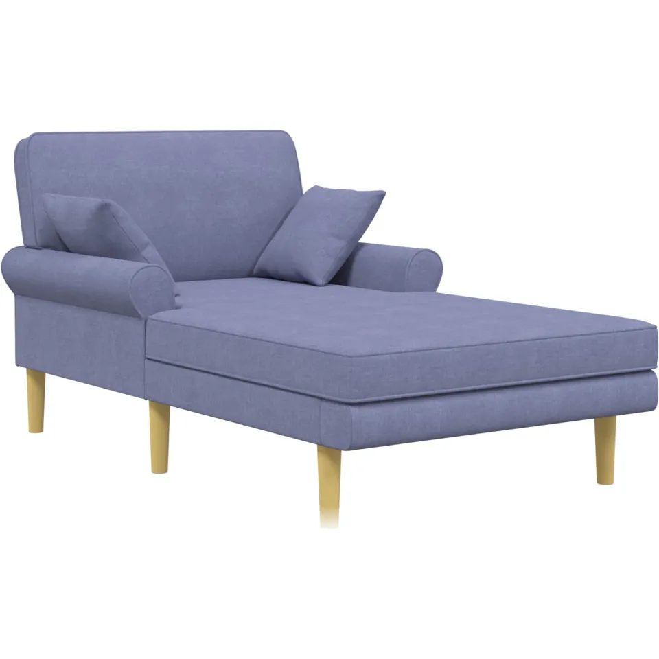 vidaXL Chaise longue Jeans Blauw Stof, foto 3