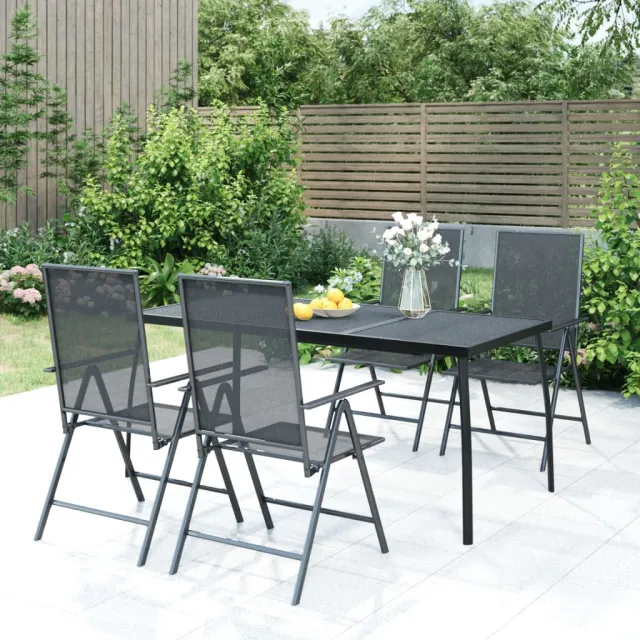 vidaXL Tuintafel 165x80x72 cm staalgaas antracietkleurig, foto 2