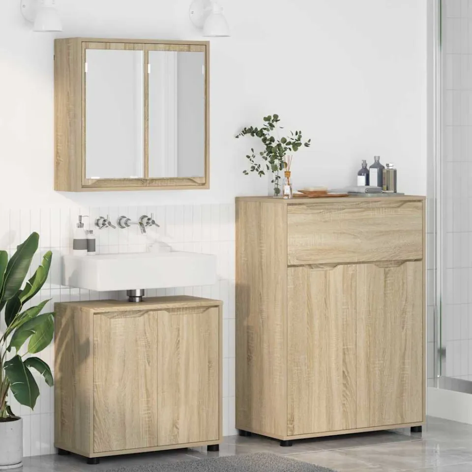 vidaXL Badkamermeubelset 3 st Sonoma Eiken 72,5 x 36,5 x 100 cm, foto 3