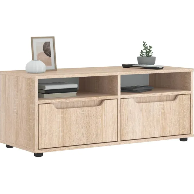 vidaXL Tv-meubel VISNES 100x40x38 cm bewerkt hout sonoma eikenkleurig Bruin