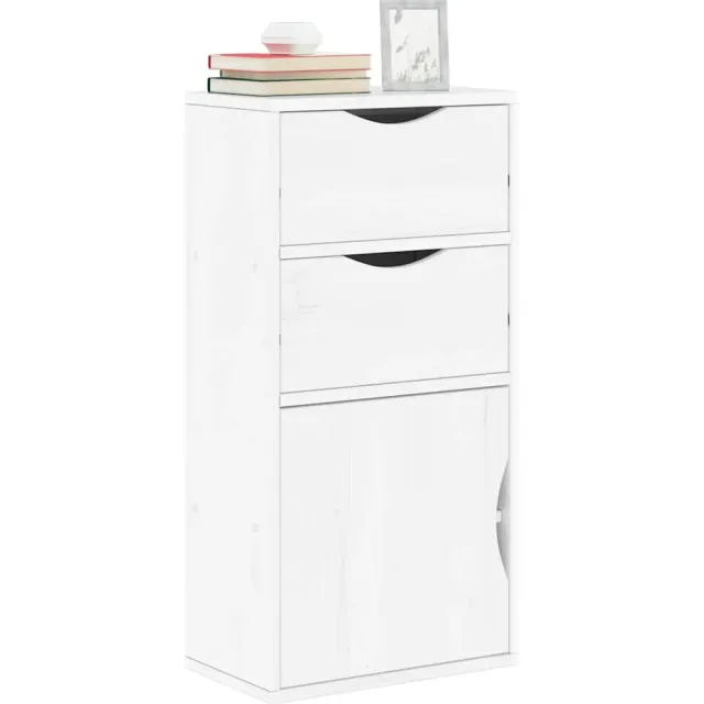 vidaXL Bijzetkast met lades ODDA wit 40x24x79 cm massief grenenhout