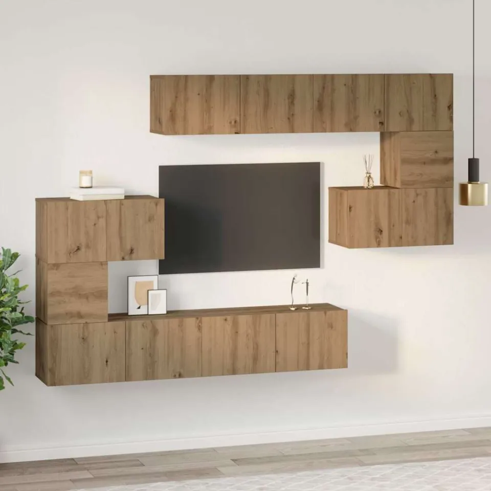 vidaXL Tv-meubelset 8 st 80 x 30 x 30 cm Artisan Eiken, foto 4