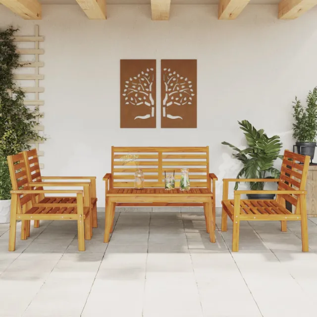 vidaXL 5-delige Loungeset massief acaciahout Bruin