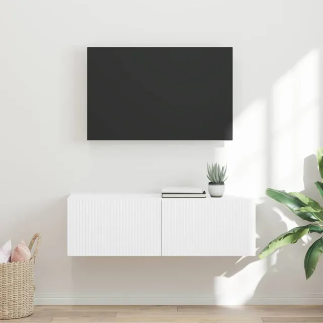 vidaXL TV Wandkast 98 x 31 x 29,5 cm Wit Bewerkt hout, foto 2