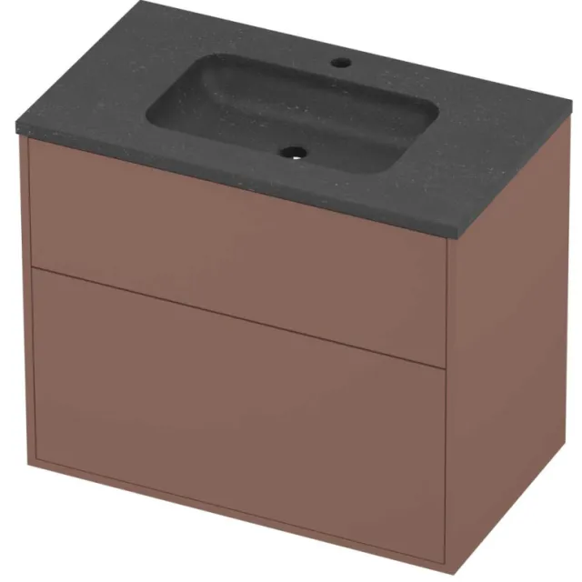 Proline Rollo Badmeubelset Hardsteen Elegant In Kader 80x46x67 cm Blue Stone Beauty Blush Rosé Goud