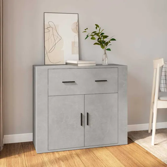 vidaXL Dressoir 80x33x70 cm bewerkt hout betongrijs grijs, foto 2