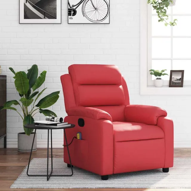 vidaXL Massagestoel - verstelbaar - kunstleer - rood