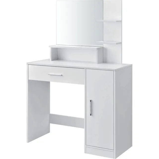 Viking Choice ModernHome Kaptafel met Spiegel - 90x38x137,5 cm - Wit - Make-up Tafel