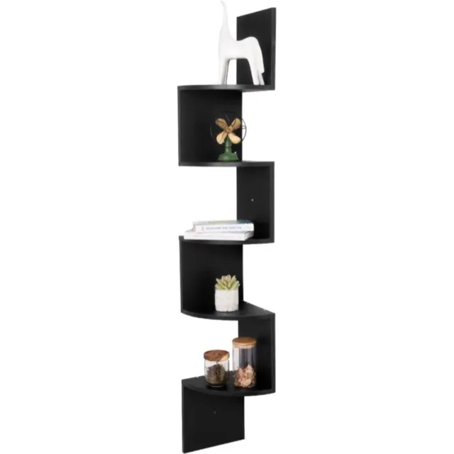 Bolt Edge Zwevende Boekenplank - Wit Hout - Boekenrek - Voor Kinderkamer - Wandplank Zwart