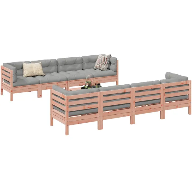 vidaXL 9-delige Loungeset met kussens massief douglas vurenhout Bruin