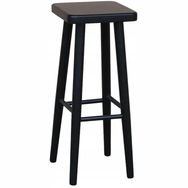 Metdrew Houten Barkruk Zwart 73cm - Massief Beukenhout