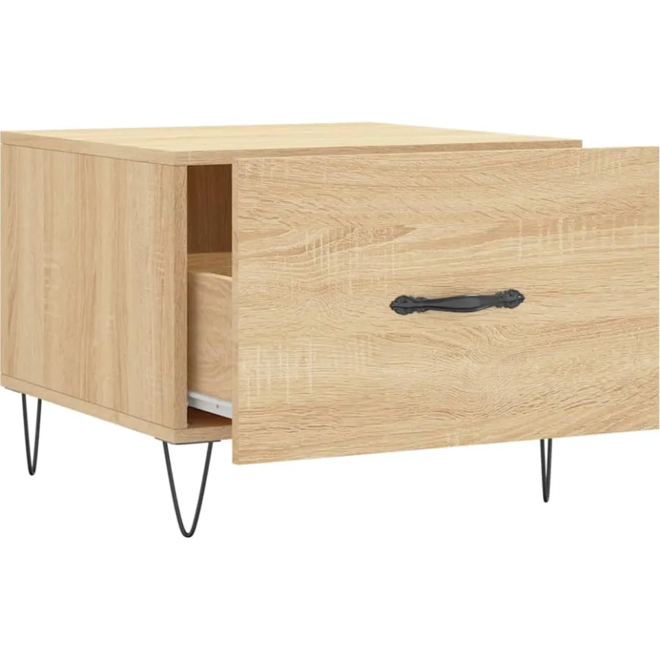 vidaXL Salontafel 50x50x35 cm bewerkt hout sonoma eikenkleurig, foto 3
