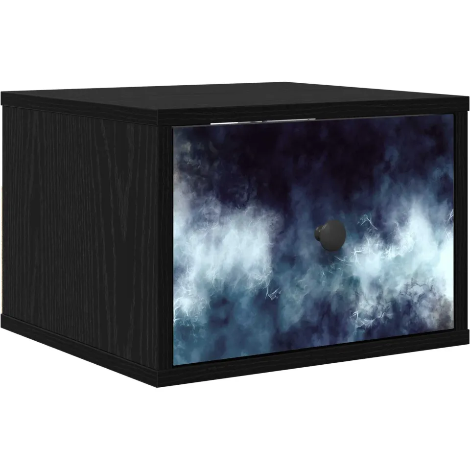 vidaXL Wandkastje RAALTE Zwart eiken 36 x 33 x 25 cm Bewerkt hout, foto 3