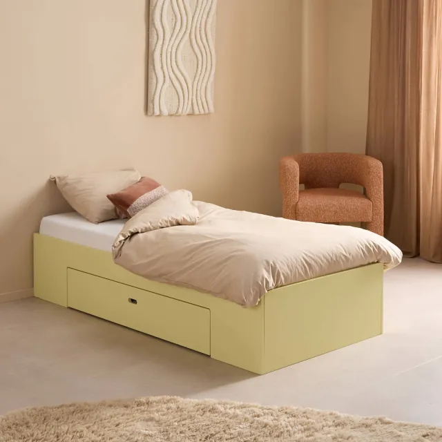 NOUS Living modulair bed Cubi (90x200 cm) Mint yellow